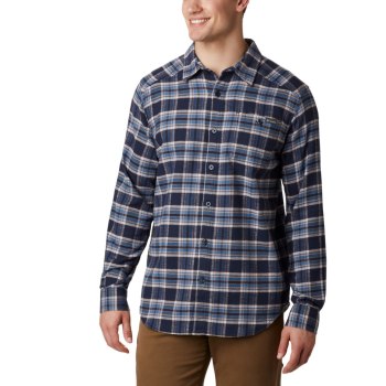 Columbia Muške Košulje - Cornell Woods Flannel Long Sleeve Tamnoplave Smeđe | PGBR-12039